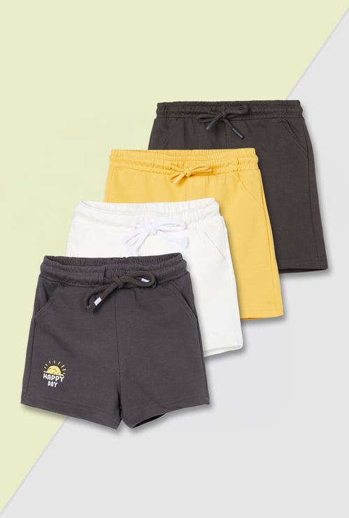 Boys Placement Print Shorts - Pack of 4