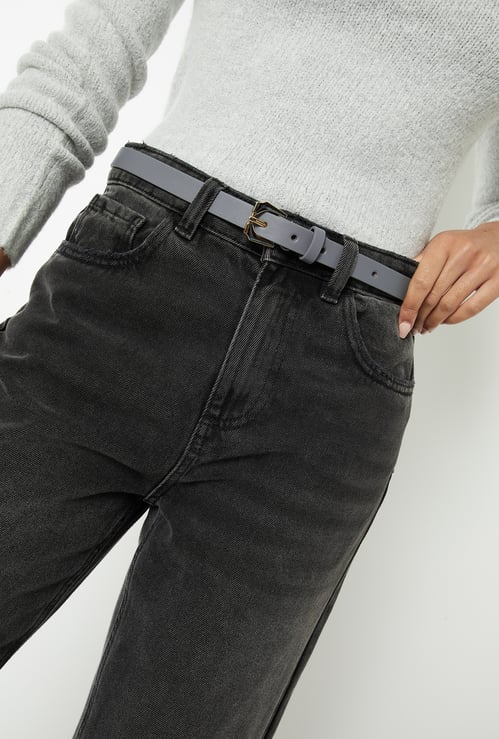 Women Solid Slim Belt