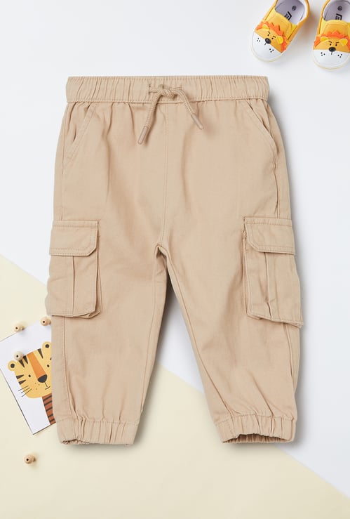 Boys Solid Cargo Joggers