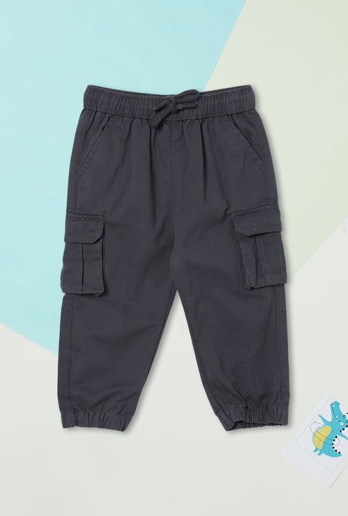 Boys Solid Cargo Joggers