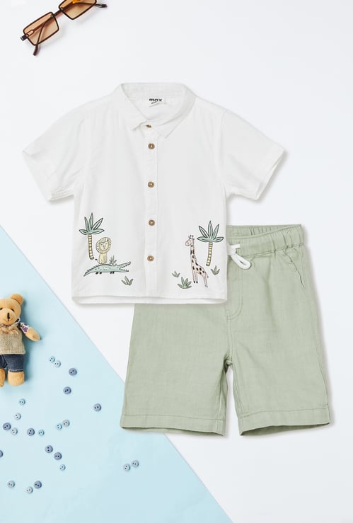 Boys Printed Shorts Set