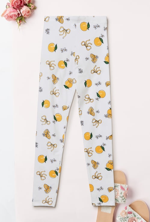 Girls Printed Elasticated Leggings