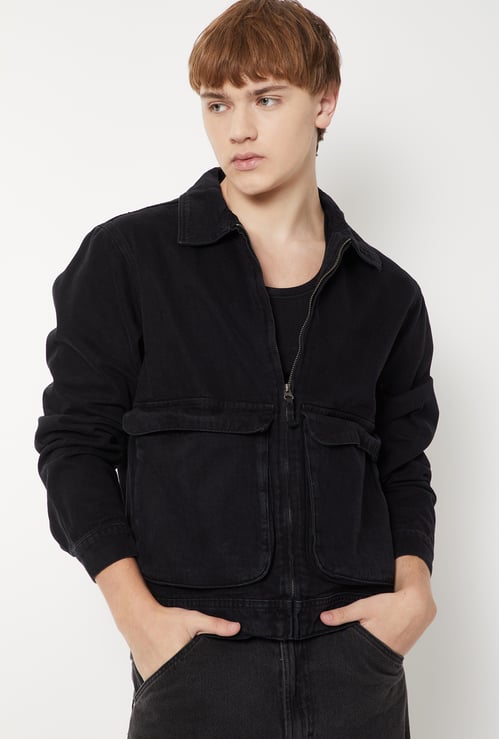 Men Washed Denim Jacket