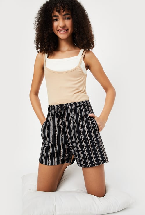 Women Striped Knit Shorts