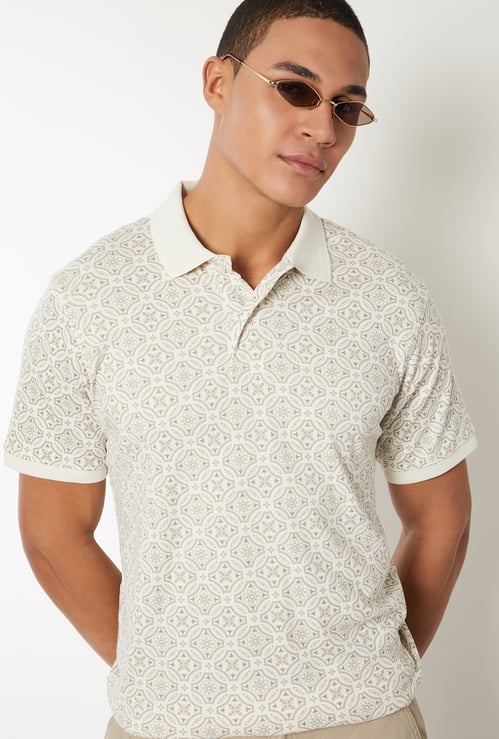 Men Printed Polo T-shirt