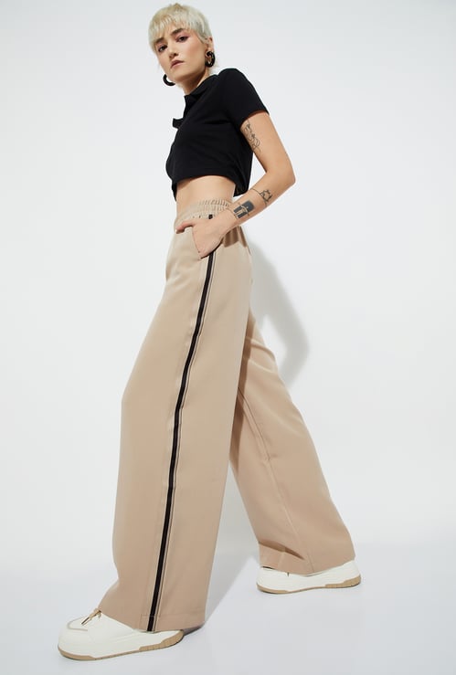 ALAYA F x URB_N Women Side Taped Wide Leg Trousers