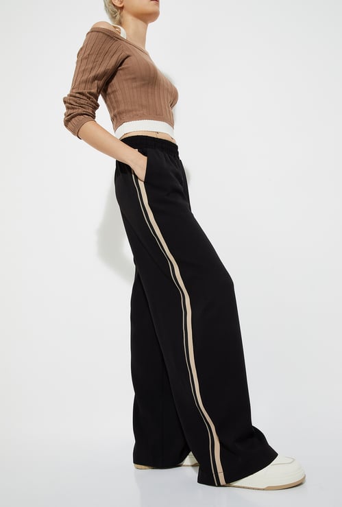 ALAYA F x URB_N Women Side Taped Wide Leg Trousers
