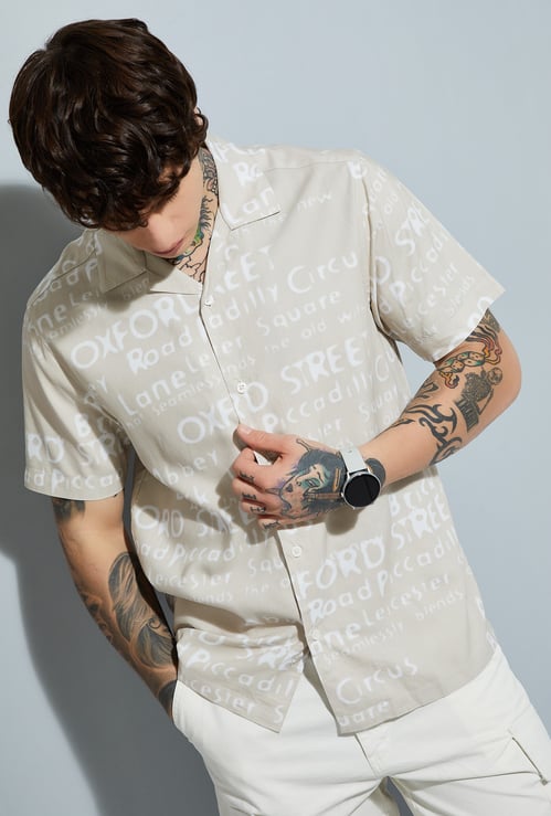 URB_N Men Printed Regular Fit Resort Shirt
