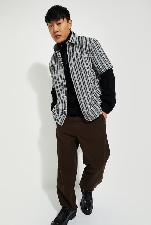 URB_N Men Checked Regular Fit Shirt