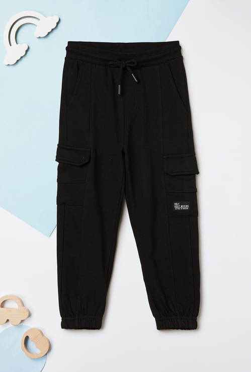 Boys Textured Cargo Joggers