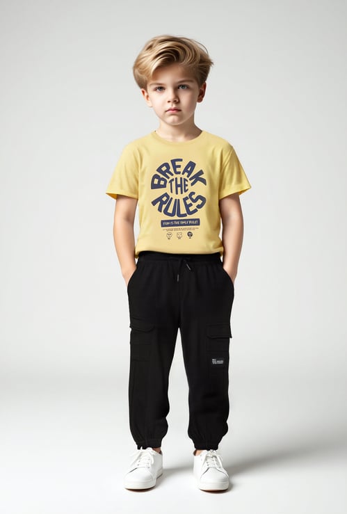 Boys Textured Cargo Joggers