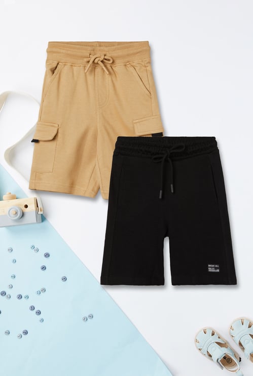 Boys Knit Cargo Shorts - Pack of 2