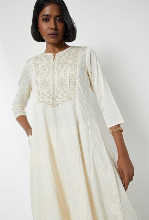 Women Embroidered A-line Kurta