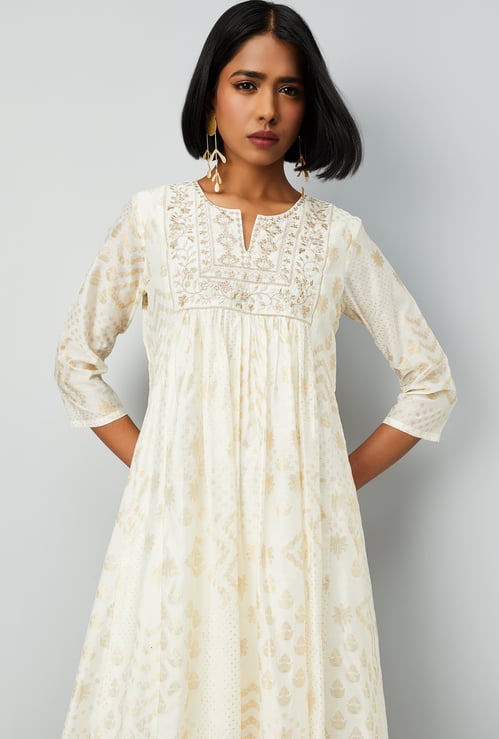 Women Embroidered A-line Kurta