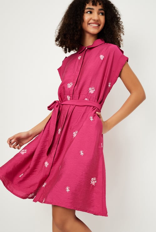 Women Floral Embroidered A-line Dress