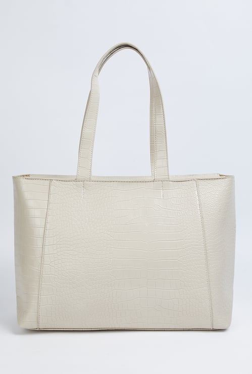 Women Croc Embossed Shoulder Bag