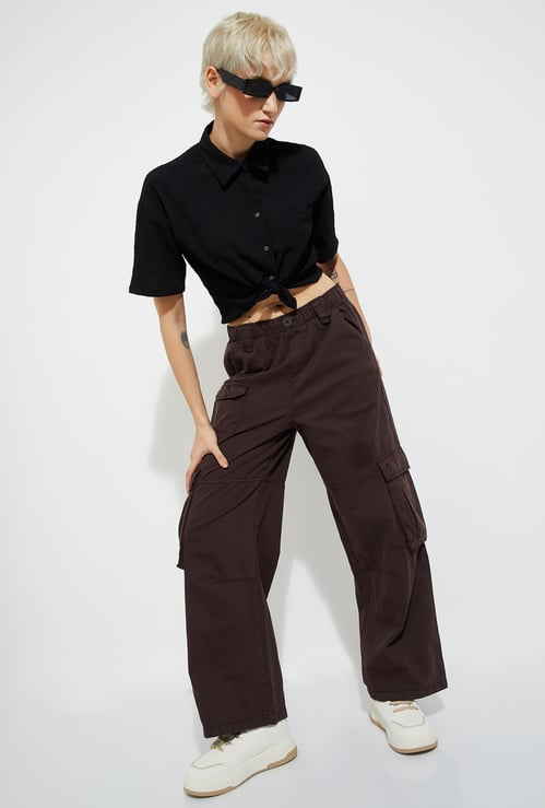 ALAYA F x URB_N Women Low Rise Textured Cargos