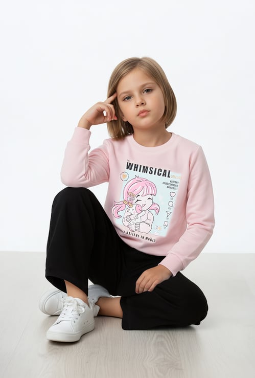 Girls Graphic Print Sweatshirt