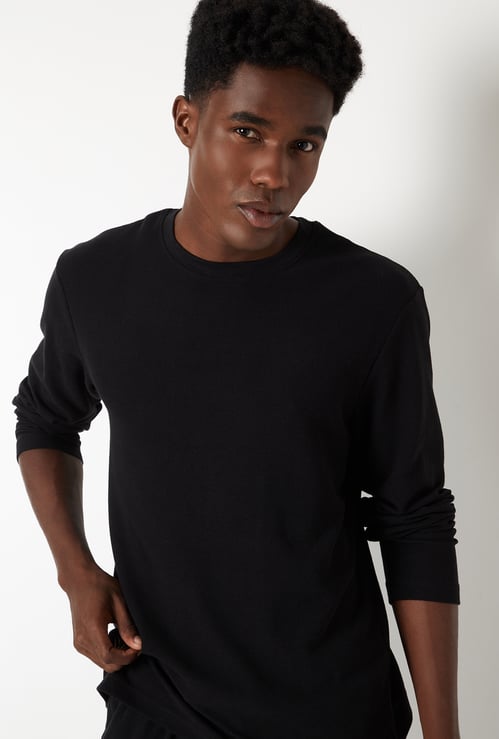 Men Textured Loungewear T-shirt