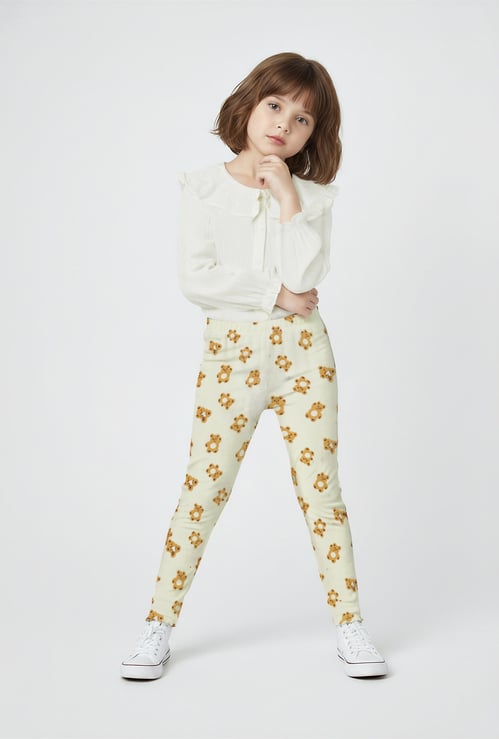 Girls Printed Tapered Fit Leggings