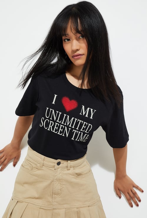 URB_N Women Printed Relaxed Fit T-shirt