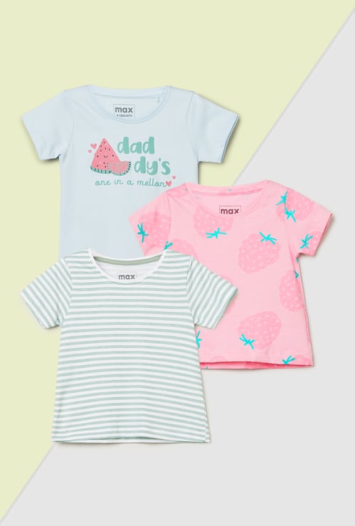 Girls Printed T-shirts - Pack of 3