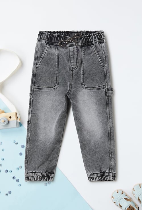 Boys Washed Denim Joggers