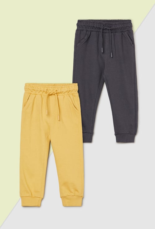 Boys Solid Joggers - Pack of 2