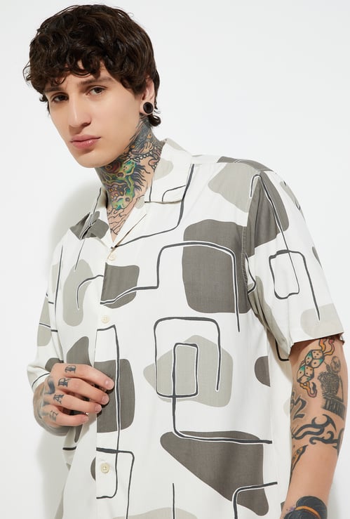 URB_N Men Printed Regular Fit Resort Shirt
