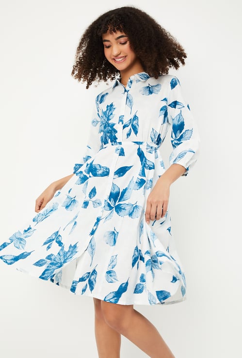 Women Printed Shirt Dress