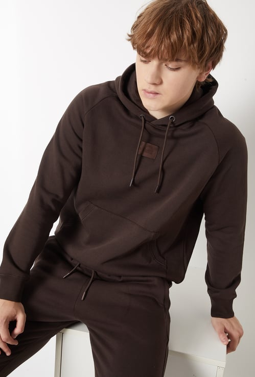 Men Knit Fleece Hooded Sweatshirt