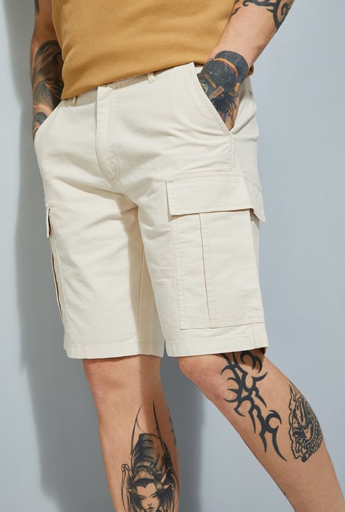 URB_N Men Textured Cargo Shorts
