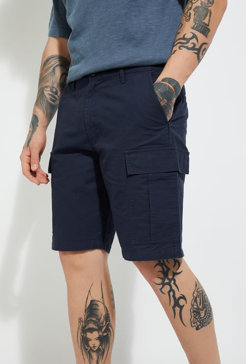 URB_N Men Textured Cargo Shorts