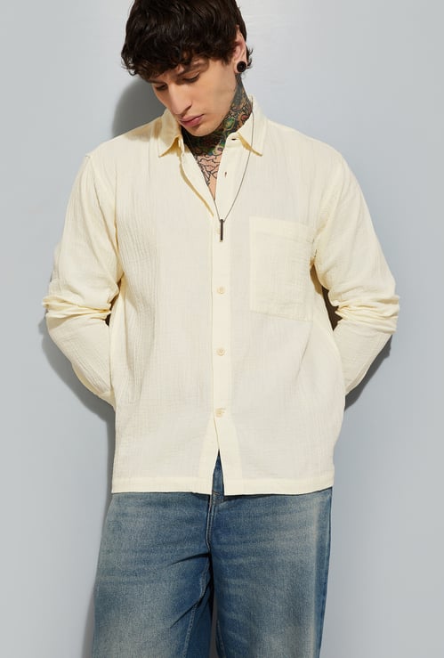 URB_N Men Textured Relaxed Fit Shirt