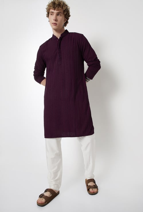 Men Embroidered Slim Fit Long Kurta