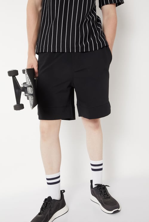 Men Textured Sports Shorts