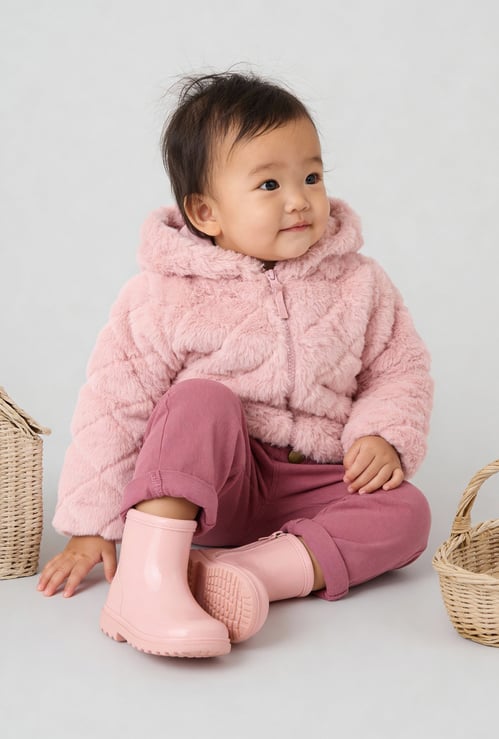 Girls Fleece Hooded Jacket