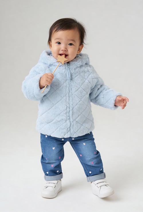 Girls Fleece Hooded Jacket