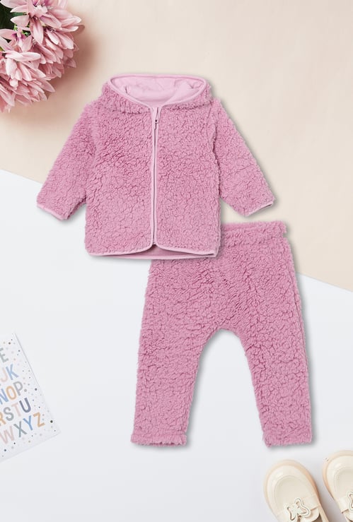 Girls Fuzzy Trousers Set