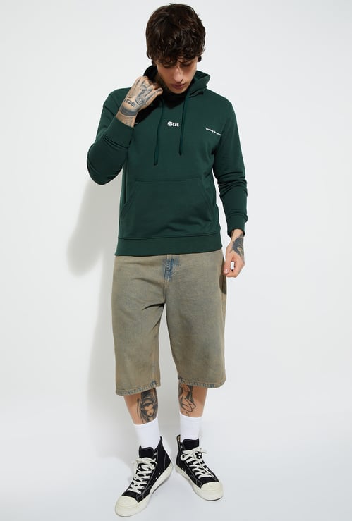 URB_N Men Printed Hooded Sweatshirt