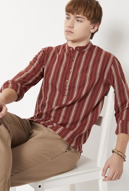 Men Striped Slim Fit Short Kurta