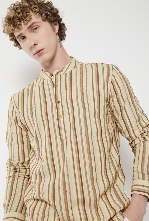 Men Striped Slim Fit Short Kurta