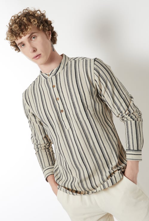 Men Striped Slim Fit Short Kurta