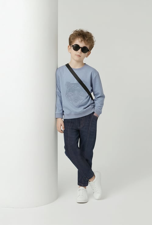 Boys Embossed Oversized Sweatshirt