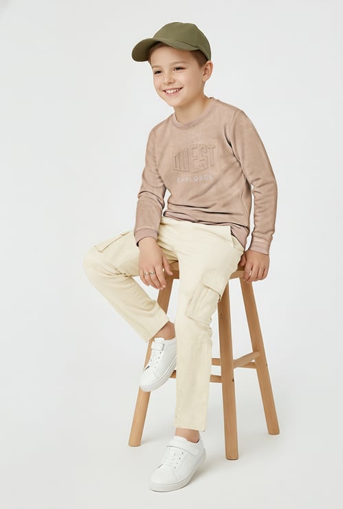 Boys Embossed Oversized Sweatshirt