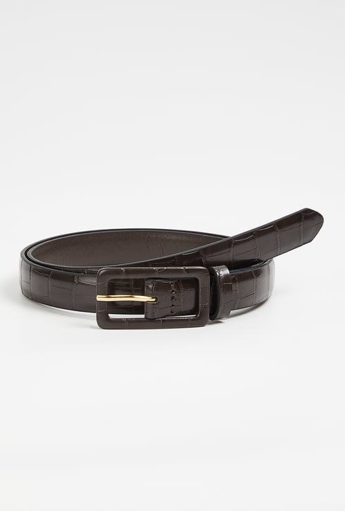 Women Textured Slim Belt