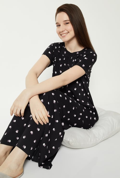 Women Floral Print Nightgown