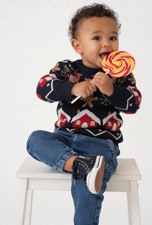 Boys Reindeer & Snowflakes Sweater