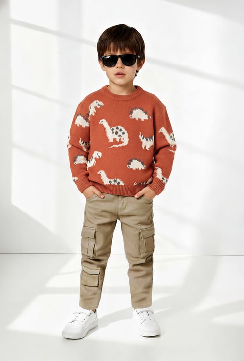 Boys Dino Knit Sweater