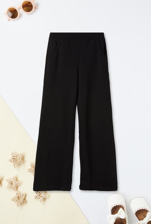 Girls Knit Wide Leg Relaxed Fit Trousers